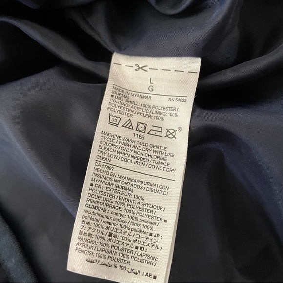 Old Navy Navy/Gold Zipper Quilted Vest L - Picture 4 of 5